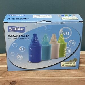 EHM 3 PACK Filter Cartridge Alkaline Mineral Water Ionizer Pitcher Blue Replace